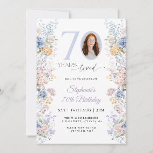 Invitación Flor silvestre de primavera foto 70 cumpleaños