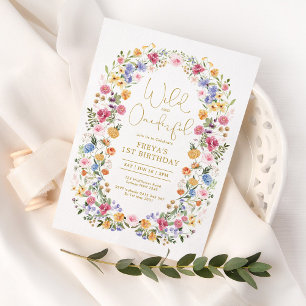 Invitación Flor silvestre de primavera silvestre y maravillos
