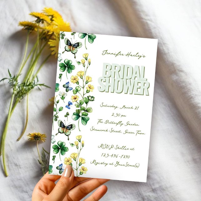 Invitación Flor silvestre de primavera y ducha de novia Shamr (Subido por el creador)