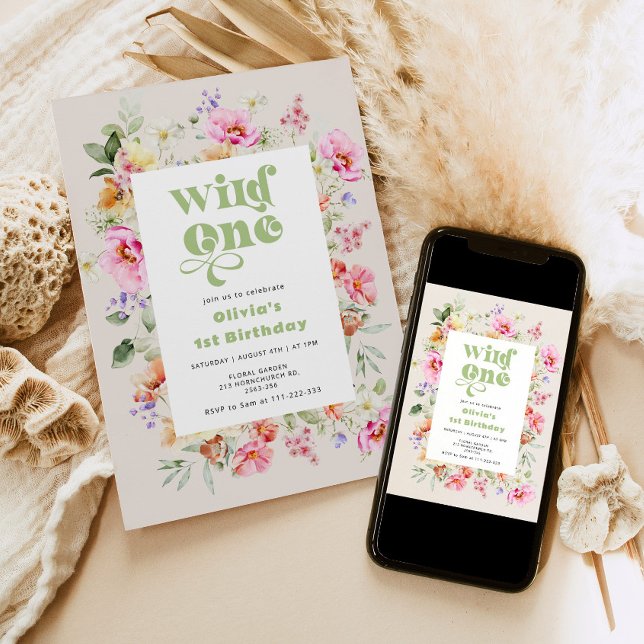 Invitación Flor silvestre de un cumpleaños (Subido por el creador)