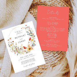 Invitación Flor silvestre de verano en un solo Boda