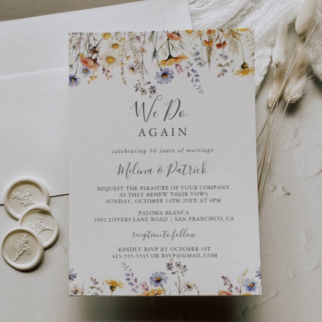 Invitación Flor silvestre del sol otoñal Volvemos a prometer  (Subido por el creador)