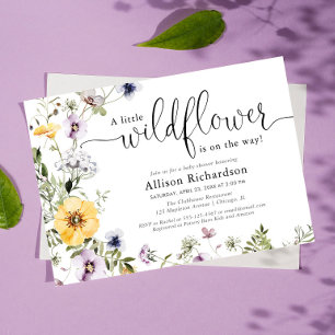 Invitación Flor silvestre delicada primavera floral ducha de 