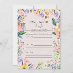 Invitación Flor silvestre dos verdades y una carta de juego d