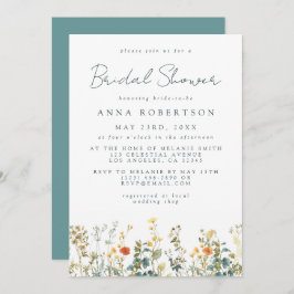 Invitación Flor silvestre ducha de novia