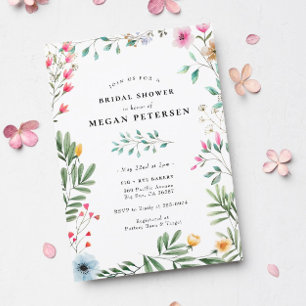 Invitación Flor silvestre ducha de novia