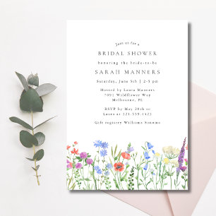 Invitación Flor silvestre ducha de novia