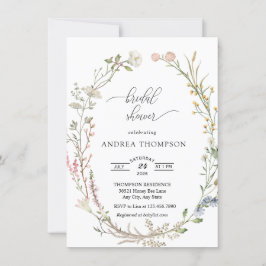 Invitación Flor silvestre ducha de novia