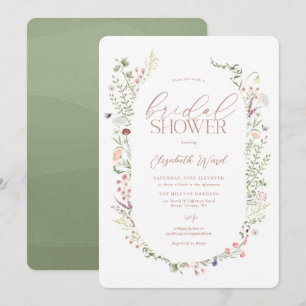 Invitación Flor silvestre ducha de novia acuarela ducha flora