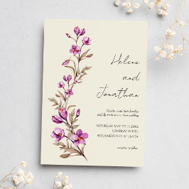 Invitación Flor silvestre Elegante Pastel Boho Boda
