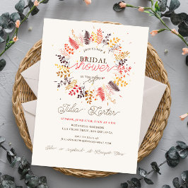 Invitación Flor silvestre Fern Mushroom Foliage Bridal Shower