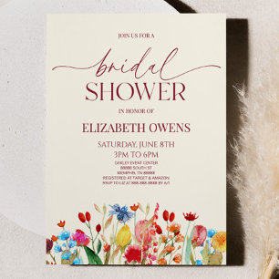 Invitación Flor silvestre Flor Floral Bridal Shower