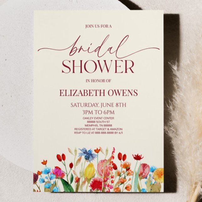 Invitación Flor silvestre Flor Floral Bridal Shower (Subido por el creador)
