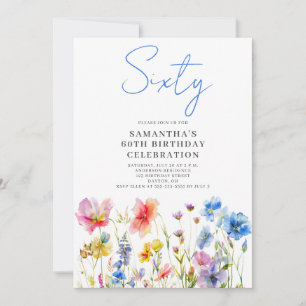 Invitación Flor silvestre floral 60 cumpleaños