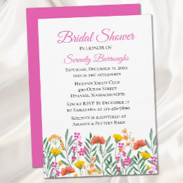 Invitación Flor silvestre floral acuarela ducha de novia