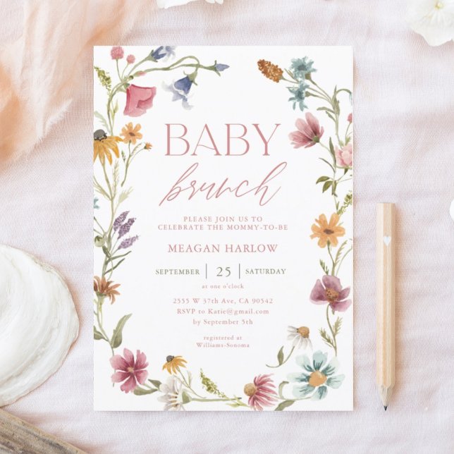 Invitación Flor silvestre Floral Baby Brunch (Subido por el creador)