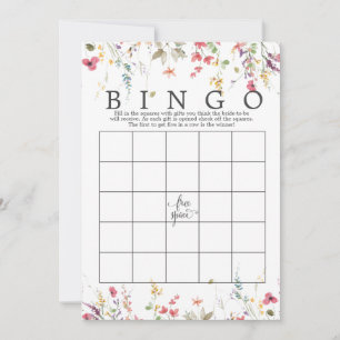 Invitación Flor silvestre Floral Bridal Shower Bingo Game