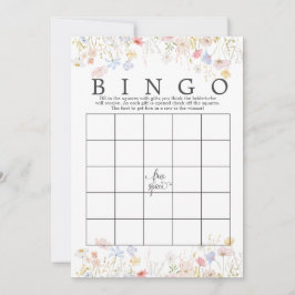 Invitación Flor silvestre Floral Bridal Shower Bingo Game