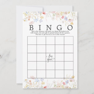 Invitación Flor silvestre Floral Bridal Shower Bingo Game