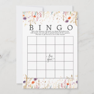 Invitación Flor silvestre Floral Bridal Shower Bingo Game