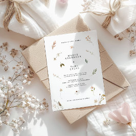 Invitación Flor silvestre floral elegante boda mínimo