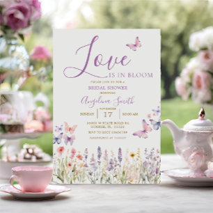 Invitación Flor silvestre Floral Mariposa Británica Ducha