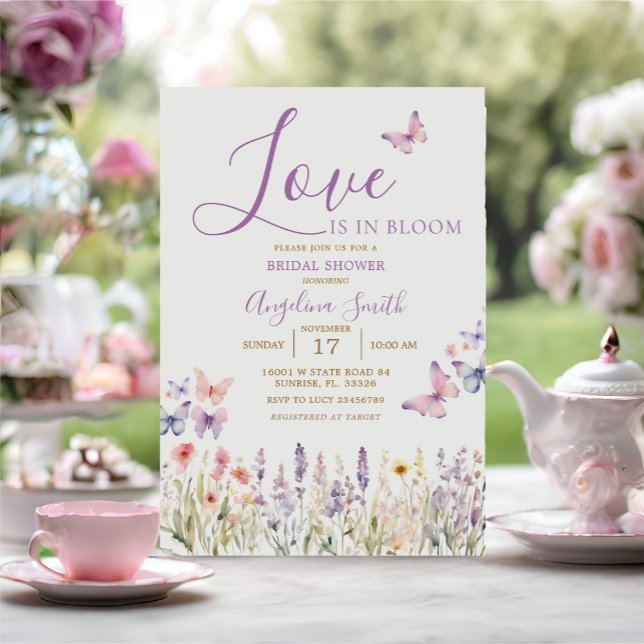 Invitación Flor silvestre Floral Mariposa Británica Ducha (Subido por el creador)