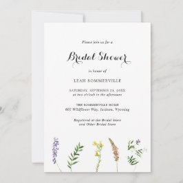 Invitación Flor silvestre floral rústica elegante ducha de no