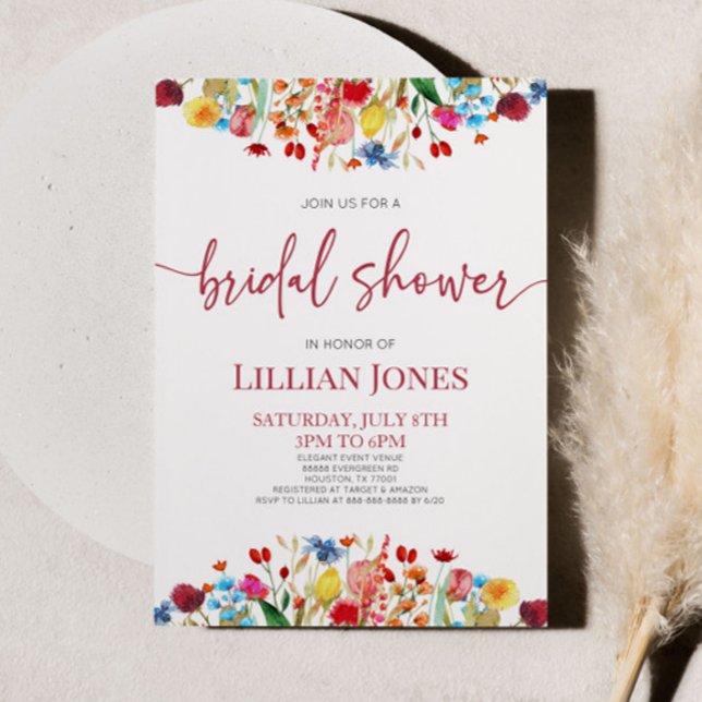 Invitación Flor silvestre Flores Flores Florales Ducha Mareal (Subido por el creador)
