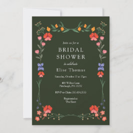 Invitación Flor silvestre Jardín Botánico Bridal Shower