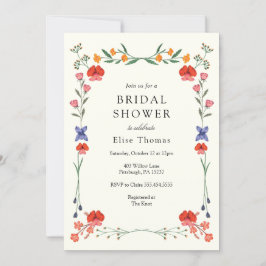 Invitación Flor silvestre Jardín Botánico Bridal Shower