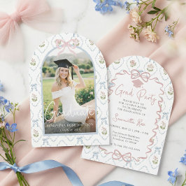 Invitación Flor Silvestre Lazo Rosa Graduación
