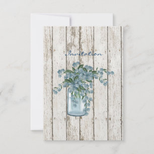 Invitación flor silvestre madera encalada boda de campo franc
