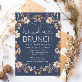 Invitación Flor silvestre Marina Azul Bridal Brunch Bridal Sh