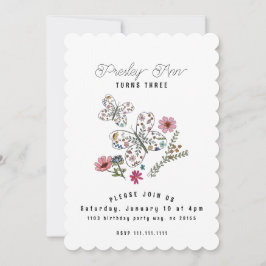 Invitación Flor silvestre mariposa