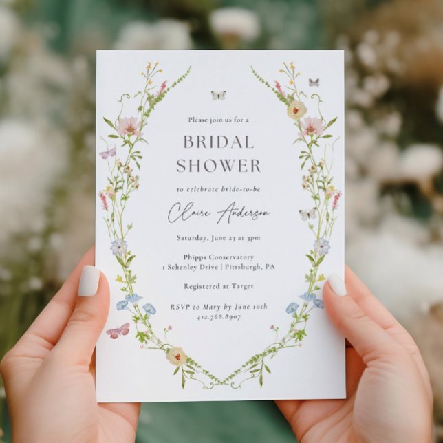 Invitación Flor silvestre mariposa ducha de novia (Subido por el creador)