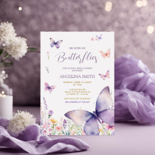 Invitación Flor silvestre me da mariposas ducha de novia