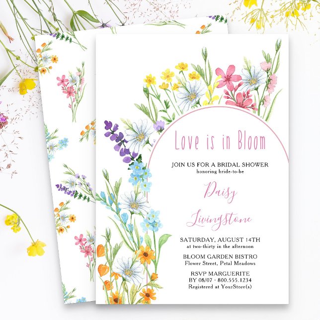 Invitación Flor silvestre Meadow Arch Bridal Shower (Love is in Bloom Invitation from my Wildflower Meadow Bridal Shower collection)