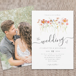 Invitación Flor silvestre Meadow Boho Whimsical Script Photo