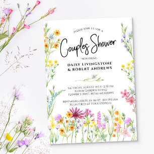 Invitación Flor Silvestre Meadow Bonita Ducha De Parejas Flor