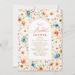 Invitación Flor silvestre Meadow Garden Floral Fall Bridal Sh