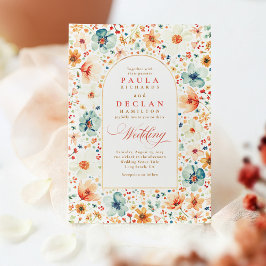 Invitación Flor silvestre Meadow Garden Floral Fall Wedding