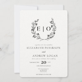 Invitación Flor silvestre mínima | Wreath Boda