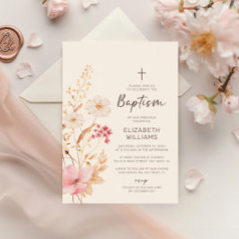 Invitación Flor silvestre moderna | Bautismo Jardín Botánico