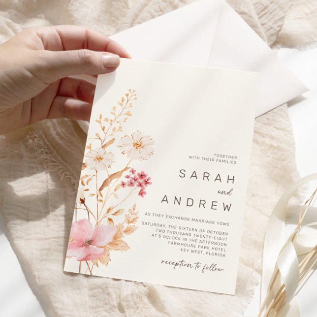 Invitación Flor silvestre moderna | Boda Jardín Botánico (Subido por el creador)