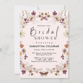 Invitación Flor silvestre moderna Boho Bridal Shower de Rubor
