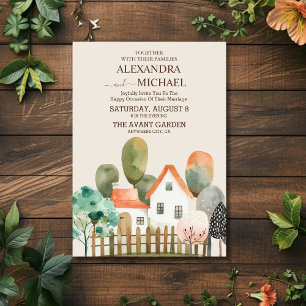 Invitación Flor silvestre moderna rústica boda rural