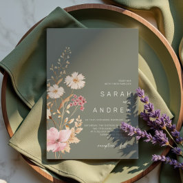 Invitación Flor silvestre moderna | Sage Green Garden Wedding