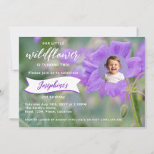 Flor Silvestre Morada Foto Personalizada Cumpleaño