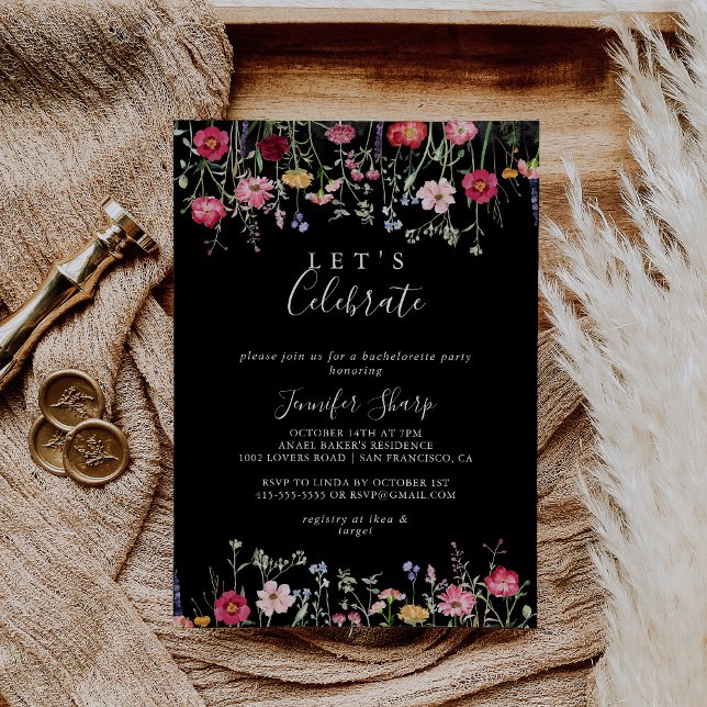 Invitación Flor silvestre multicolor jardín celebremos a Fies (Subido por el creador)